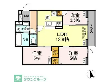 セレスティア下石神井(3LDK/1階)の間取り写真