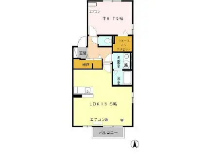 ブルームコートII(1LDK/2階)の間取り写真