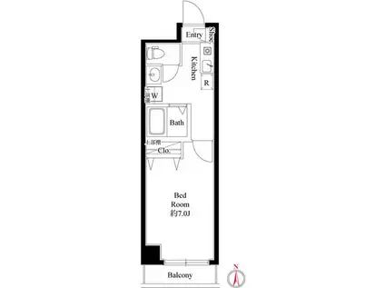 ヴェラジオ I(1K/4階)の間取り写真