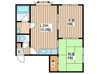 グリーンヒルズ(2LDK/2階)の間取り写真