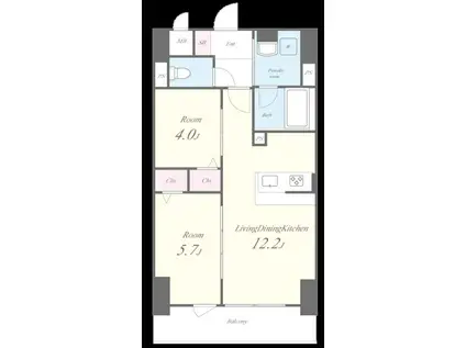 EVERGARDEN(2LDK/13階)の間取り写真