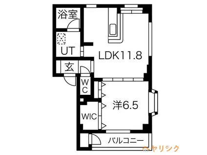 地下鉄名城線 志賀本通駅 徒歩2分 3階建 築20年(1LDK/3階)の間取り写真