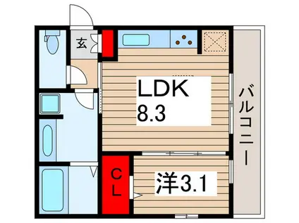 MK ONE(1LDK/2階)の間取り写真