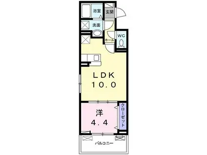 マトカ伏見稲荷(1LDK/3階)の間取り写真