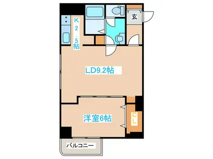 チサンマンション円山裏参道(1LDK/5階)の間取り写真