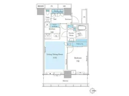 クラス青山(1LDK/5階)の間取り写真