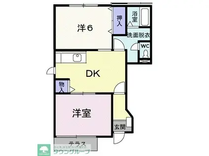 サンパティーク ヒロ II(2DK/1階)の間取り写真
