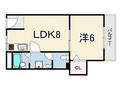 SUZURAN DANCHI Ⅱ(1LDK/4階)の間取り写真