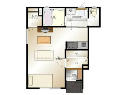 D-BOX田島(ワンルーム/1階)の間取り写真