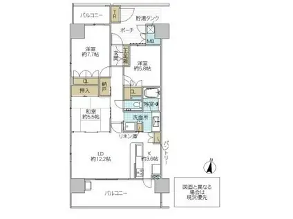 アネージュ・シティ勝田(3LDK/7階)の間取り写真