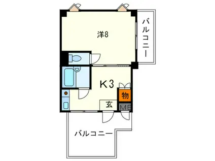 インペリアル六甲(1K/5階)の間取り写真