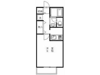 陽だまりハイツ2000B(1K/1階)の間取り写真
