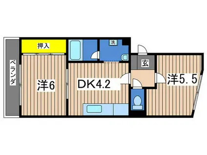 M・ステージ保土ヶ谷(2DK/5階)の間取り写真