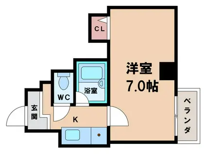 ロイヤルビル田辺(1K/4階)の間取り写真