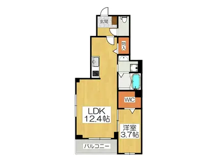 ラ・リッシュI(1LDK/1階)の間取り写真