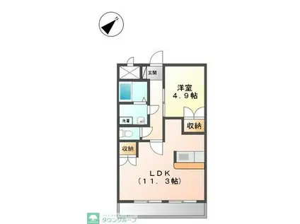 エスポワール(1LDK/3階)の間取り写真