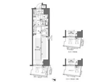 ズーム都庁前(1K/2階)の間取り写真