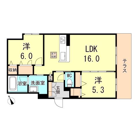 SEASIDE HOUSE(2LDK/1階)の間取り写真