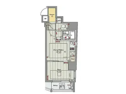 ビバリーホームズ板橋本町(1DK/7階)の間取り写真