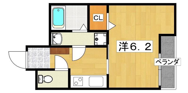 セイム宮之阪(1K/2階)の間取り写真