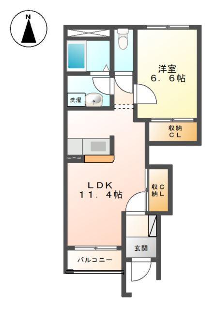 クレシア(1LDK/1階)の間取り写真