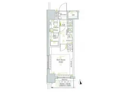 グラントゥルース門前仲町(1K/9階)の間取り写真