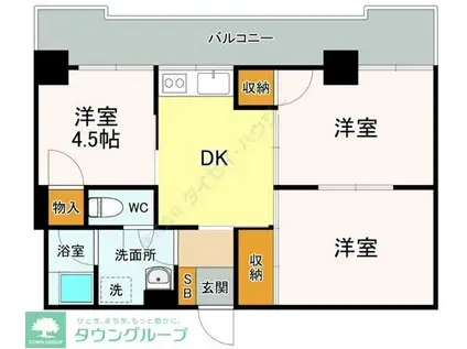 KTD東福生(3DK/2階)の間取り写真