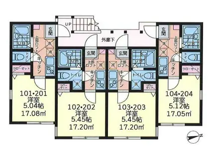 プラナス東久保(1K/1階)の間取り写真