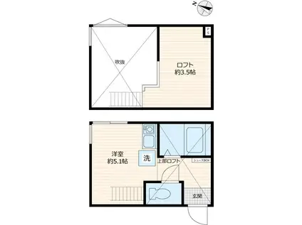 ヒルズ洋光台II A棟(ワンルーム/1階)の間取り写真