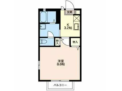 マルシェMIMURA(1K/1階)の間取り写真