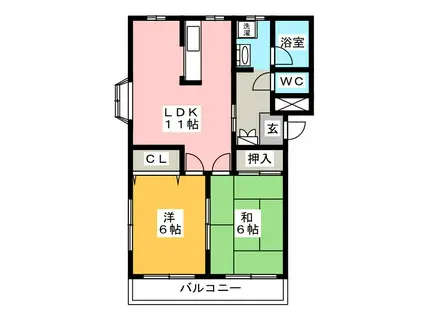 第3アーベルハイツ(2LDK/2階)の間取り写真