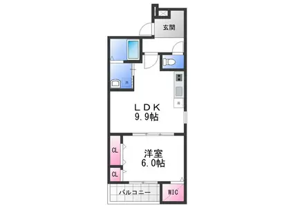 シャルマンエイトII番館(1LDK/2階)の間取り写真