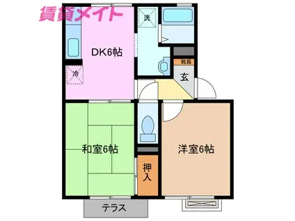 マーブル(2DK/1階)の間取り写真