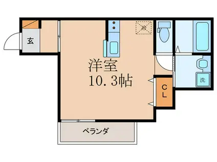 LEI椥辻(ワンルーム/3階)の間取り写真
