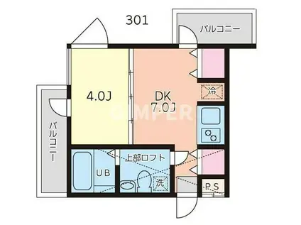アート・フル中井(1DK/3階)の間取り写真