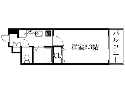 プレサンス京都駅前千都(1K/4階)の間取り写真
