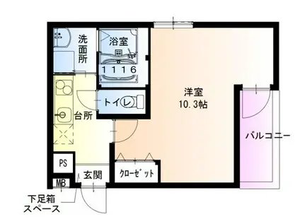 フジパレス百舌鳥駅南1番館(1K/3階)の間取り写真
