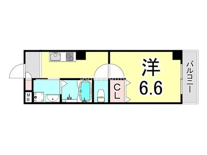 モレス・ヴィラさくら夙川(1K/2階)の間取り写真