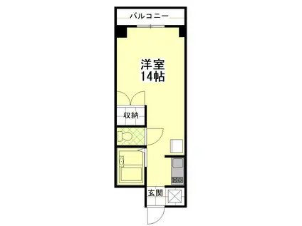 こがい日新ハイム(ワンルーム/2階)の間取り写真