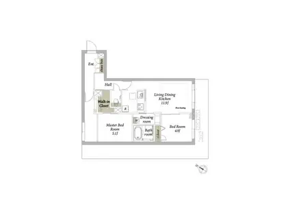 リコラータ(2LDK/1階)の間取り写真