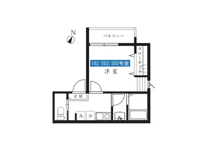 ビスタ町田(1K/3階)の間取り写真