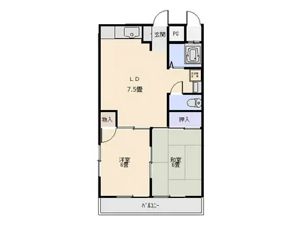 ミトミ本郷ハイツ(2DK/2階)の間取り写真