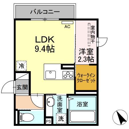 D-ROOM舟入南(1LDK/2階)の間取り写真