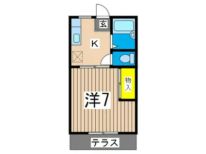 加藤ハイツ(1K/1階)の間取り写真