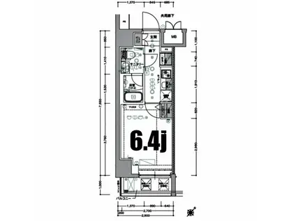 CREST TAPP新横浜(1K/8階)の間取り写真