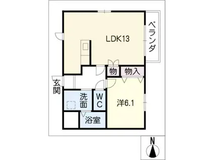 ルネスリヴェール(1LDK/3階)の間取り写真