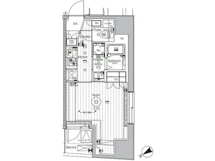 プロスタイルウェルス西早稲田(1K/8階)の間取り写真