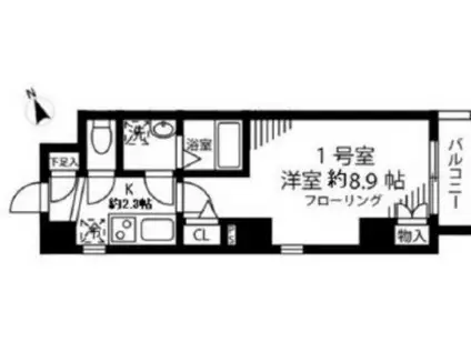 MAISON ASAKUSA G2(1K/4階)の間取り写真