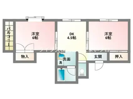 しゃろんどびぶれ(2DK/2階)の間取り写真