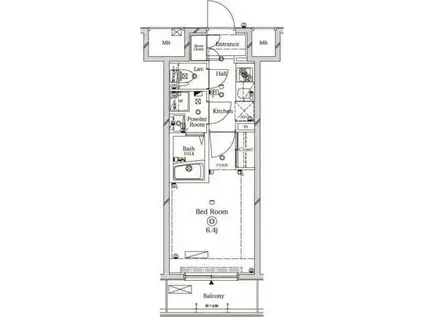 ラフィスタ川崎II(1K/11階)の間取り写真